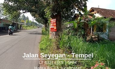 Tanah Lokasi Sempurna Pinggir Jalan Ramai di Jl Seyegan Tempel