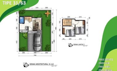 Jual Rumah Malang 2KT 2 Lantai Tipe 31/63, Bisa Inhouse Tanpa Bank