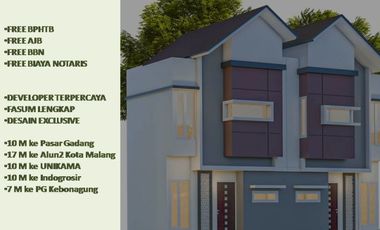 Rumah Dijual di Malang Tipe 31/63 Free Biaya2 Dekat Kampus