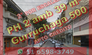 PH en Venta en Villa Crespo 2 ambientes súper luminoso 39 m2, 2do piso – Gurruchaga 500