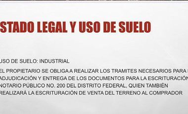 TERRENO INDUSTRIAL EN VENTA EN CALPULALPAN TLAXCALA