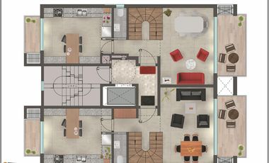 Departamento tipo Duplex al pozo, con cochera ultimo piso