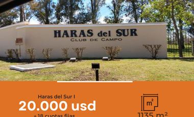Terreno en venta - 1135 mts2 - Haras Del Sur I [FINANCIADO]