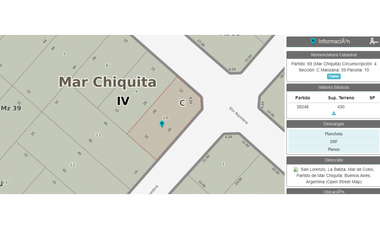 Terreno en Venta en Mar de Cobo