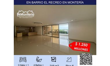 VENTA DE APARTAMENTO EN EL BARRIO EL RECREO EN MONTERIA