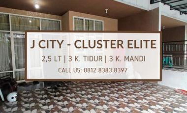 RUMAH CANTIK 2,5 LANTAI DALAM KOMPLEK J-CITY CLUSTER ELITE