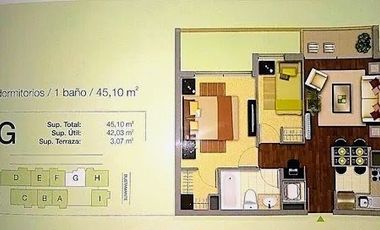 Departamento en venta de 2 dorm. en Ñuñoa