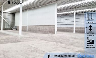 Oportunidad de bodega industrial en alquiler en Toluca