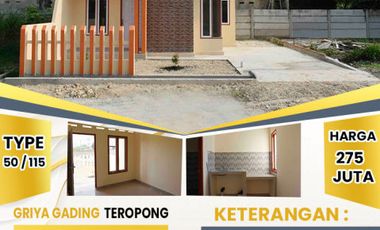 RUMAH CLUSTER TYPE 51 DI JUAL CEPAT JL TEROPONG