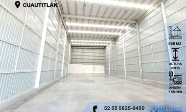 Industrial warehouse for rent in Cuautitlán, located in an industrial park