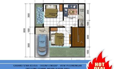 Rumah Villa Dijual Di Batu Malang Tipe 67 Garansi Sewa Kelola