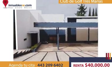 CASA RESIDENCIAL EN RENTA EN EL CLUB Y DENTRO DEL CAMPO DE GOLF TRES MARIAS
