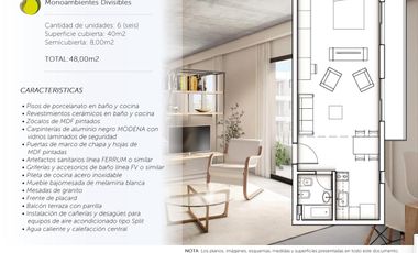 Venta en Pozo. Departamento 2 Ambientes con Parrilla. 56 m2 - San Isidro, Boulogne