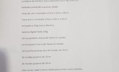 FONDO DE COMERCIO PIZZERIA EN VENTA, ZONA SAN ANDRES