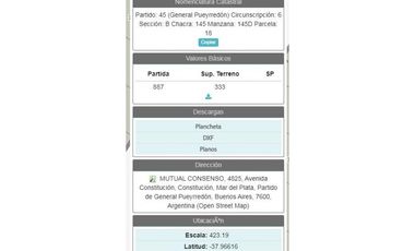 LOTE SOBRE AVENIDA CONSTITUCION AL 4800