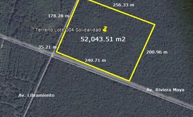 Terreno en venta en Playa del Carmen de 5.2 hectáreas