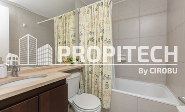 VENTA DEPARTAMENTO 2 DORMITORIOS 2 BAÑOS + ESTACIONAMIENTO + BODEGA, PISO 11, METRO SAN MIGUEL.