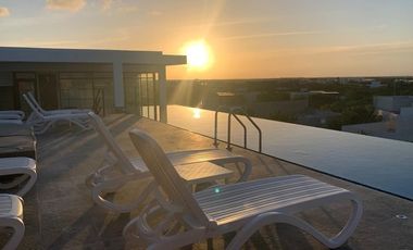 Departamento amueblado, PRECIO REDUCIDO, pool bar, alberca infinity, gimnasio