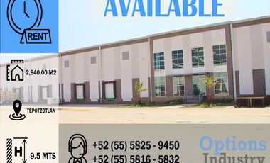 Industrial warehouse available now in Tepotzotlán