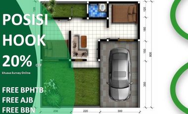 Rumah Dijual di Malang Tipe 25/107 Free Biaya Dekat Kampus