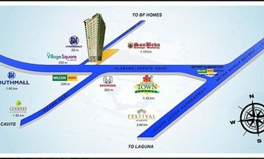 TWO PREMIER STUDIO TYPE- NEAR ATC, SM SOUTH MALL AND VILLAGE SQUARE. CITYLAND ONE PREMIER