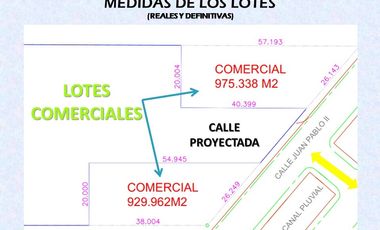 VENTA 2 LOTES COMERCIALES AV JUAN PABLO II Praderas San Fco 975 m2 ESQUINAS Esco