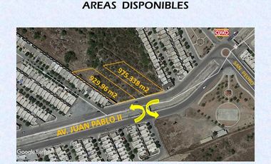 VENTA 2 LOTES COMERCIALES AV JUAN PABLO II Praderas San Fco 975 m2 ESQUINAS Esco