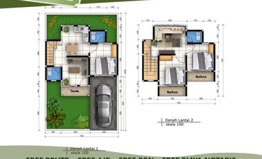Terluas Rumah 3KT Tipe 75/116 Free Biaya View Bukit Katu
