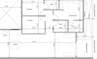 Departamento de tres amb en pozo c/ cochera - Florida Oeste