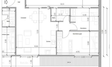 Departamento de tres amb en pozo c/ cochera - Florida Oeste
