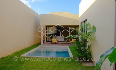 Casa de una planta totalmente equipada en venta en Taman Conkal  Merida