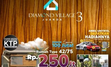 Jual Rumah Diamond Village Juanda 3 , HARGA PROMO 250 JT