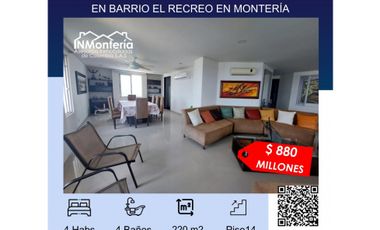 SE VENDE APARTAMENTO EN EL BARRIO EL RECREO EN MONTERIA