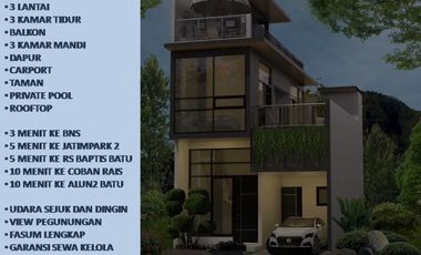 Rumah Villa Dijual Di Batu Malang Tipe 97 View Panderman
