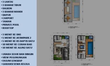 Rumah Villa Dijual Di Batu Malang Tipe 97 View Panderman