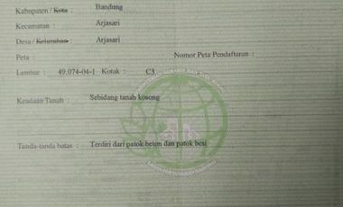 Take Over Kavling untuk Perumahan Arjasari Banjaran.