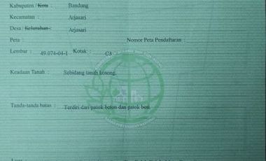 Take Over Kavling untuk Perumahan Arjasari Banjaran.