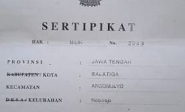 Dijual Cepat Rumah Beserta Tanah Pekarangannya Di Salatiga