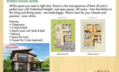 PRESELLING ROSSINI HOUSE@THE GLADES TIMBERLAND HEIGHTS RIZAL
