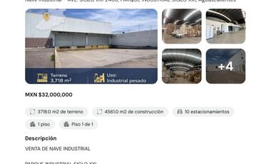 VENTA DE NAVE INDUSTRIAL