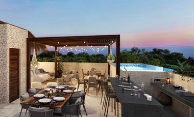 Departamento alberca privada con jardin de 58m2, area de yoga, area de asadores,