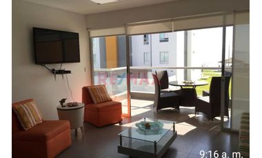 Se vende lindo departamento amoblado en segundo piso con ascensor a 50 Mts. del malecón en Condominio Sotavento en Nuevo Paracas, son 8 torres de 10 D