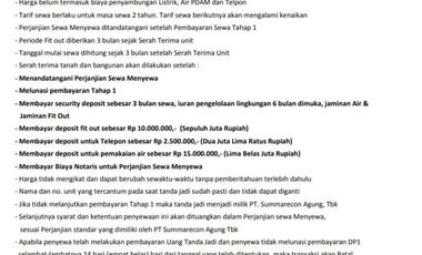 Kavling Sewa Summarecon Bekasi LT 543m2 Lokasi Bagus Resto FnB