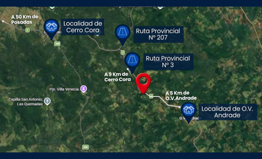 CHACRA  con CABAÑA - Andrade, Misiones.