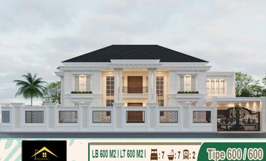 rumah premium mewah desain clasik di komplek pemda