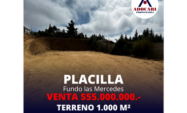 PLACILLA NUEVO / FUNDO LAS MERCEDES / PARCELA 1.000 M2