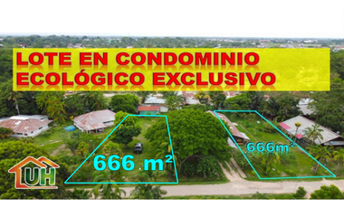 00589 - VENTA TERRENO URBANO - EN CODOMINIO ECOLOGICO EXCLUSIVO