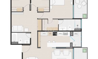 Departamento nuevo en venta en Providencia. Conectividad.