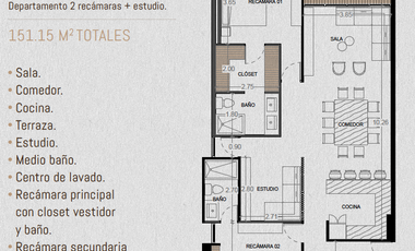 Departamento (Manhattan) en Venta en Urbanic Living Center en  Santa Rita Cholul