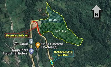 VENTA FINCA CON FRENTE A LA VÍA, 22 Ha., a 5 min. de Nanagalito. G.BE_Aqt
